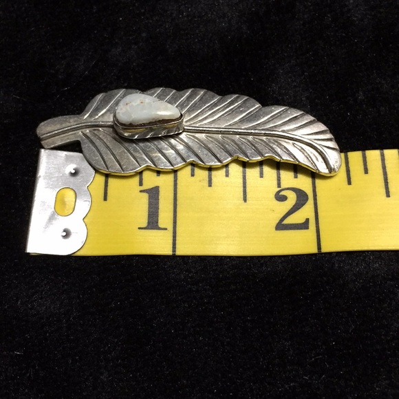 Native American sterling feather brooch - Picture 4 of 4